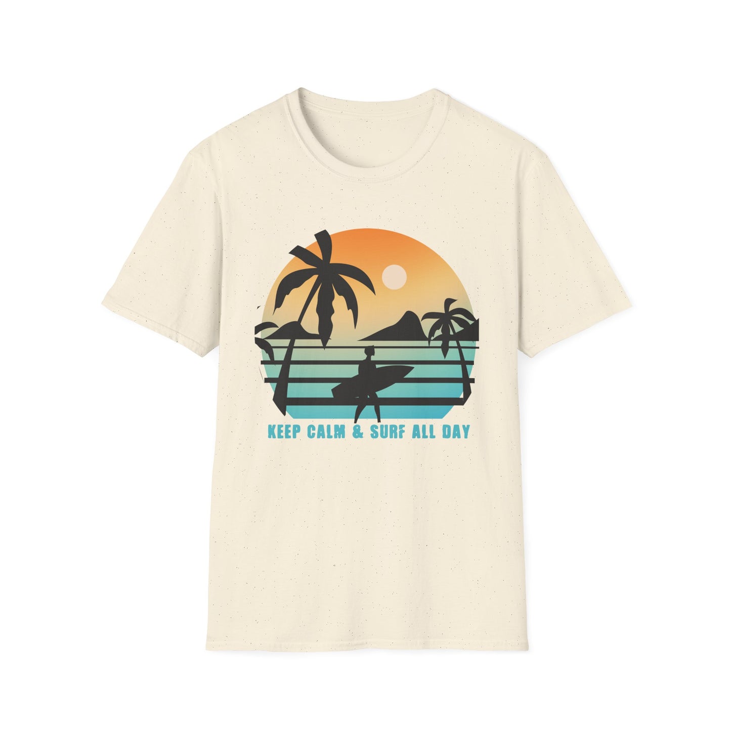 Surf All Day Unisex T-Shirt with 'Keep Calm' Design