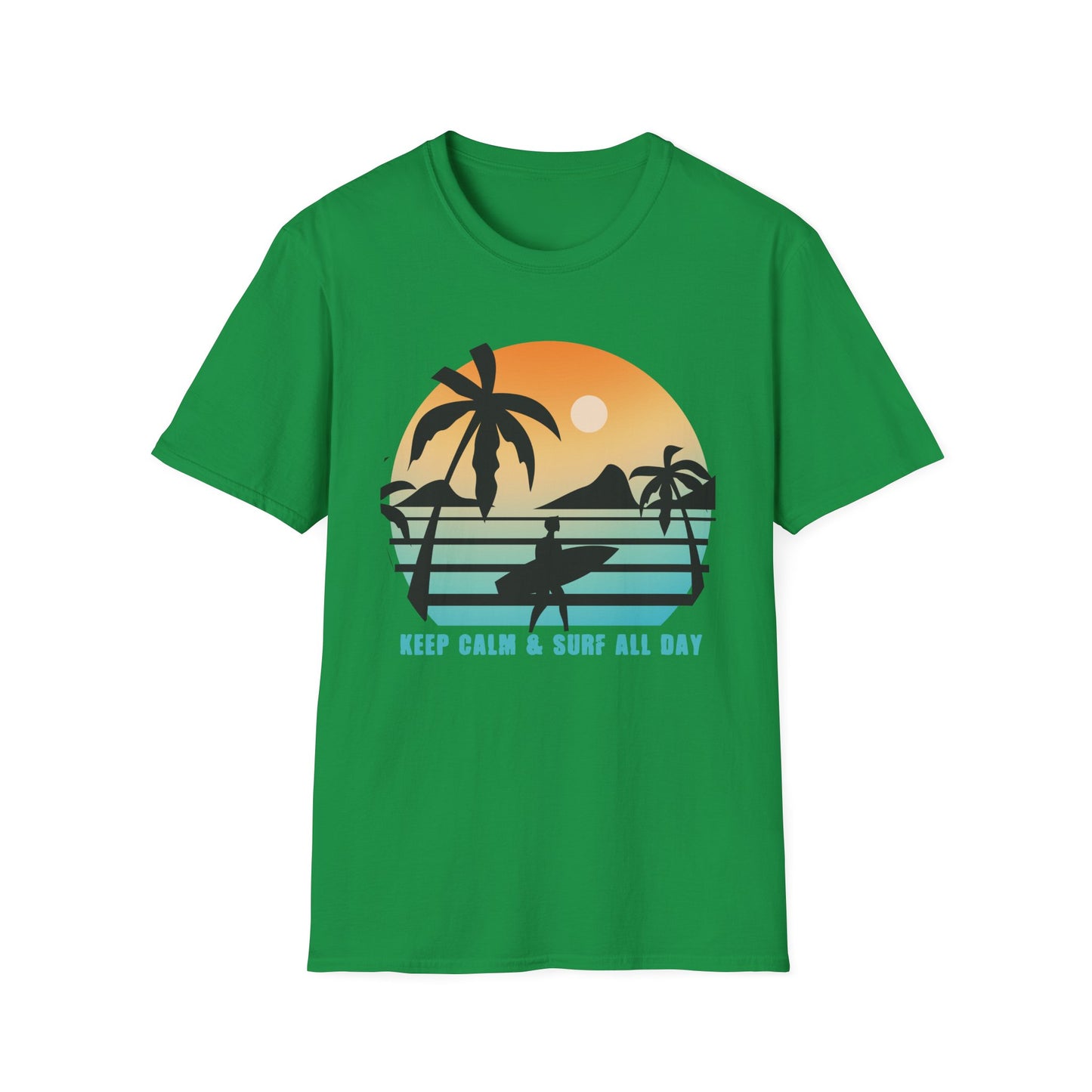 Surf All Day Unisex T-Shirt with 'Keep Calm' Design