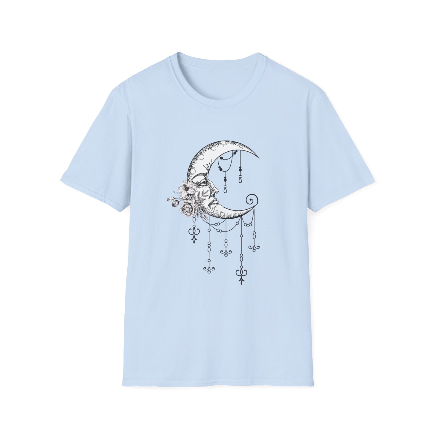 Moon Phases Unisex Softstyle T-Shirt - Dressed Up Moon Design