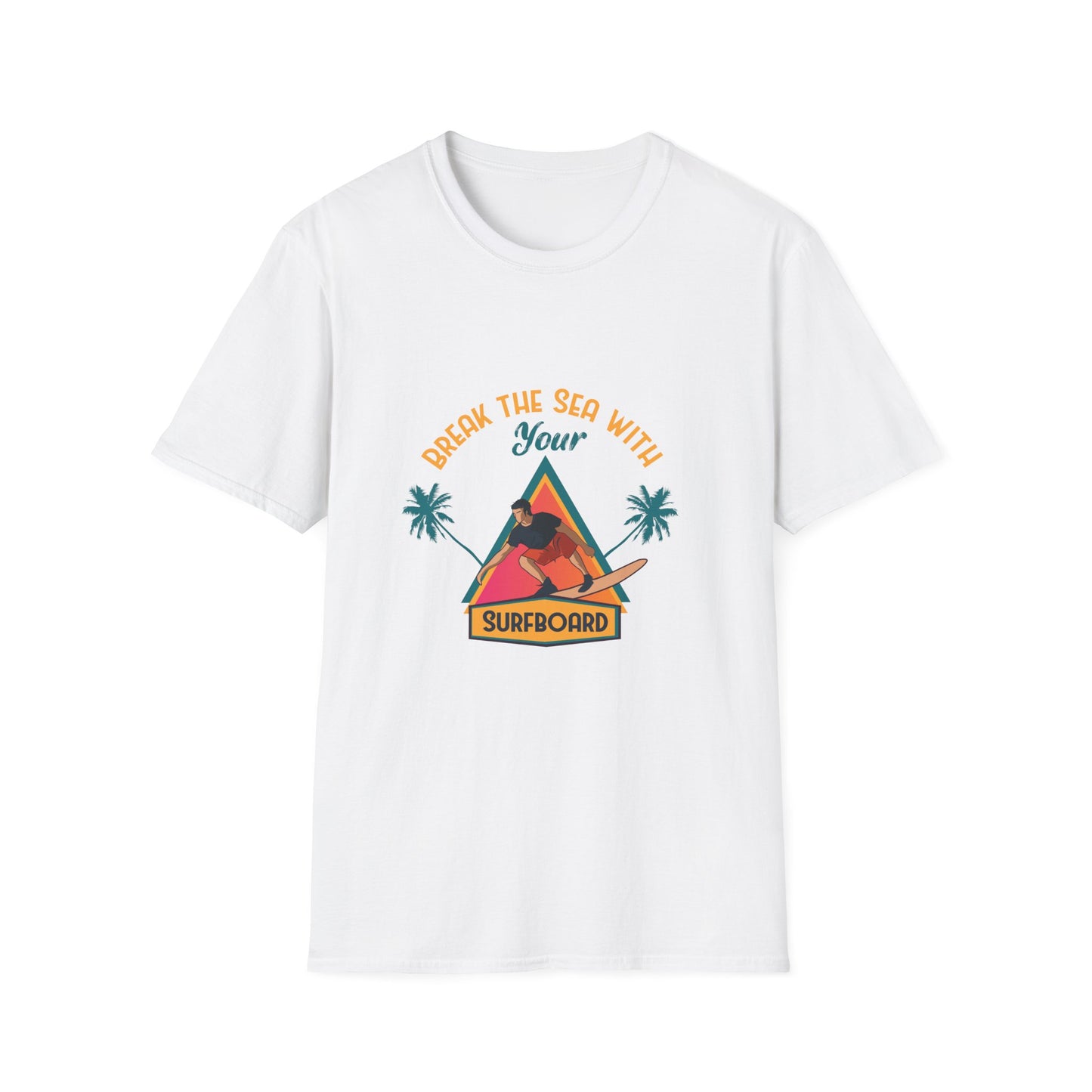 Surfboard Unisex T-Shirt - Break the Sea Design