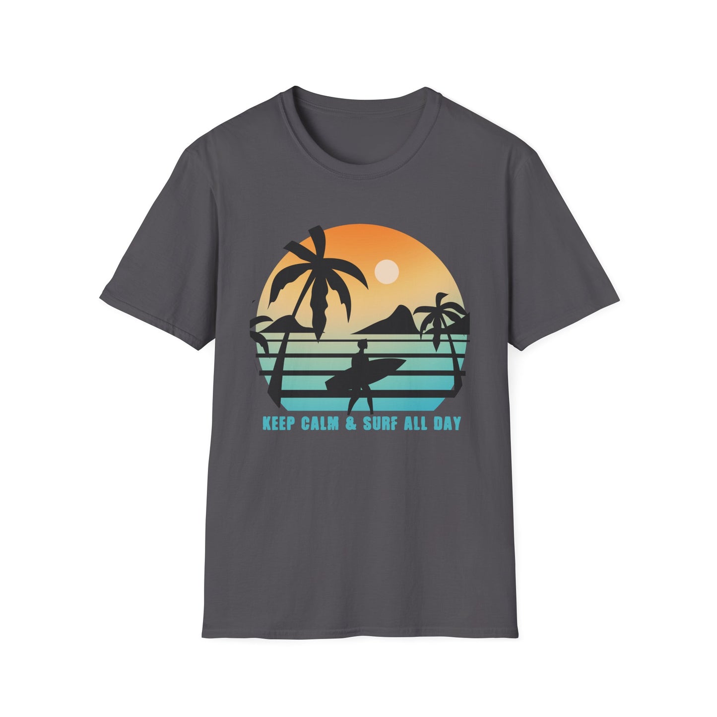 Surf All Day Unisex T-Shirt with 'Keep Calm' Design