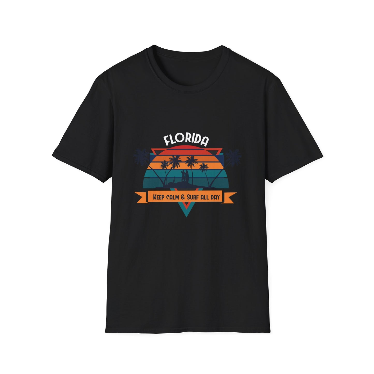 Surfer T-Shirt - Florida Keep Calm and Surf All Day Design