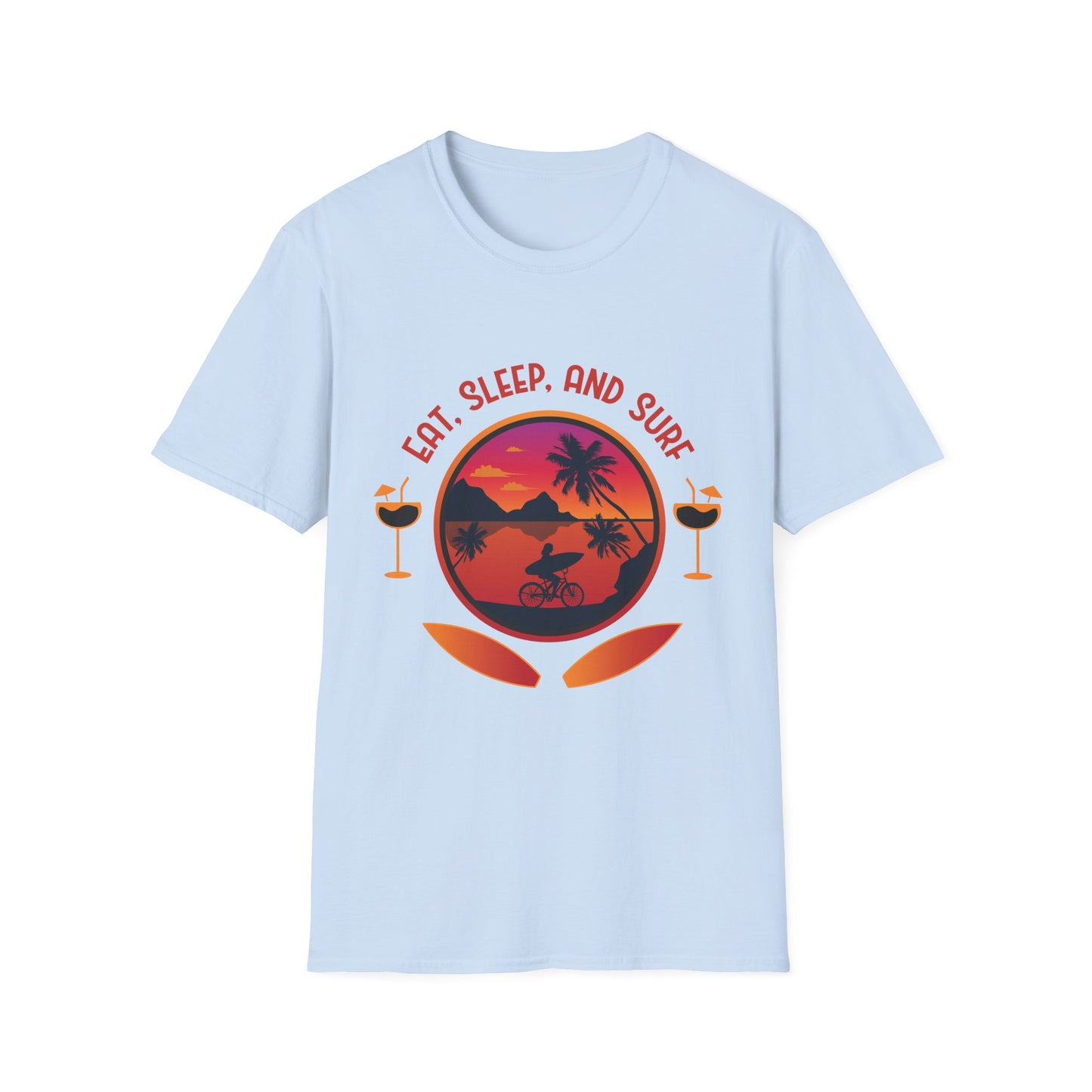 Surfing Vibes T-Shirt - Eat, Sleep and Surf Design