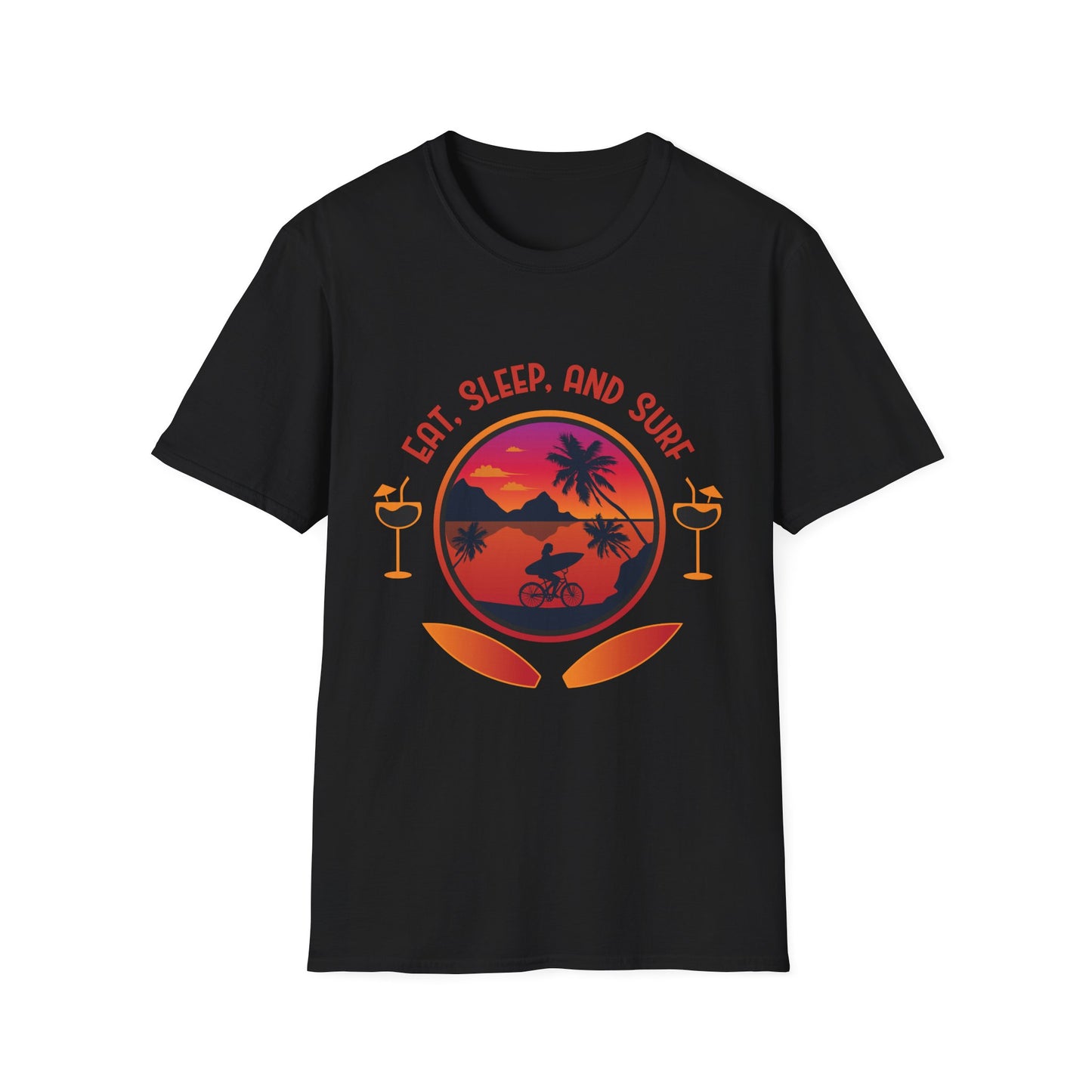 Surfing Vibes T-Shirt - Eat, Sleep and Surf Design