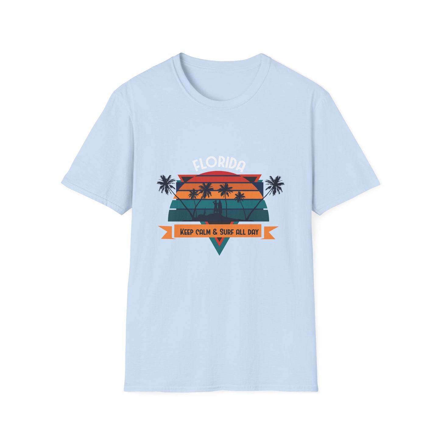 Surfer T-Shirt - Florida Keep Calm and Surf All Day Design
