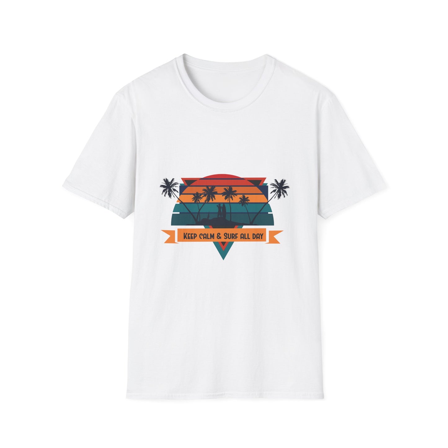 Surfer T-Shirt - Florida Keep Calm and Surf All Day Design