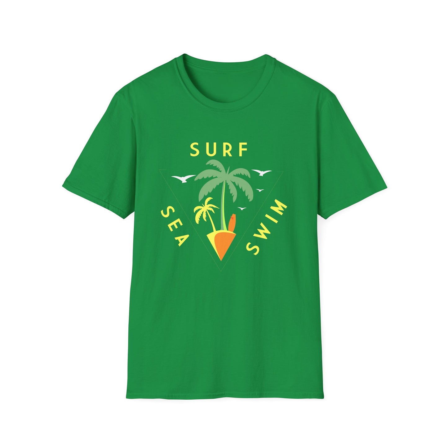 Ocean Waves Unisex Softstyle T-Shirt - Sea Surf Swim Design