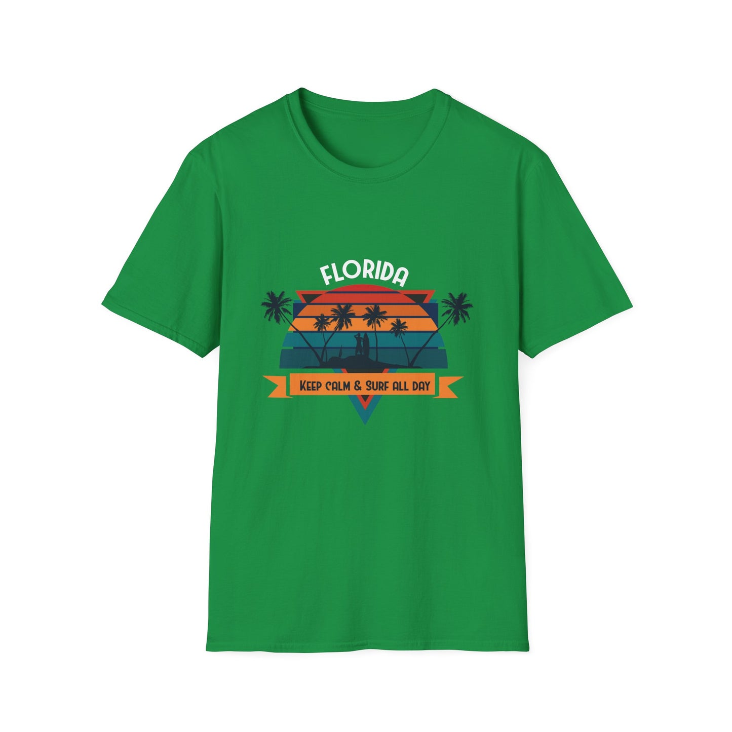 Surfer T-Shirt - Florida Keep Calm and Surf All Day Design