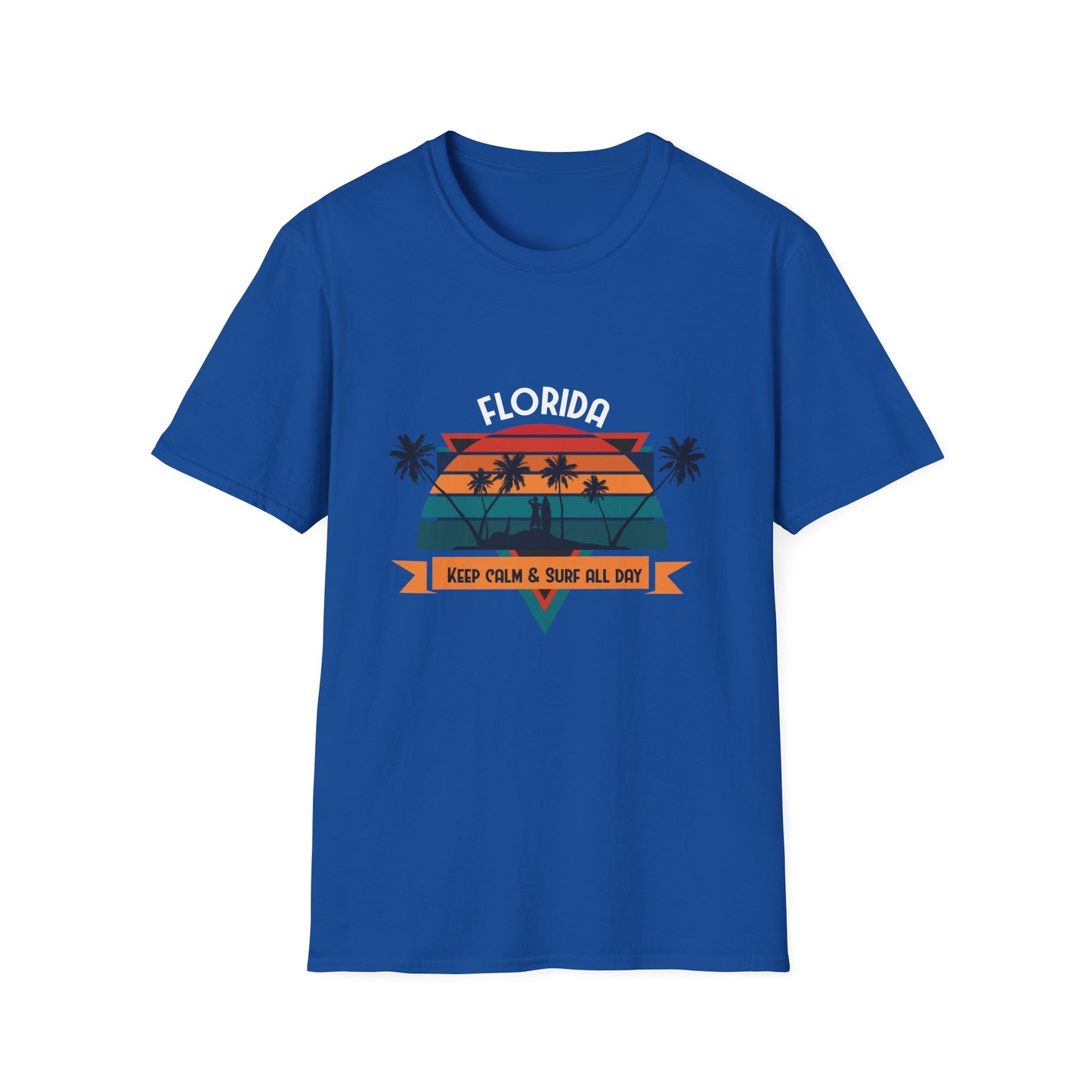 Surfer T-Shirt - Florida Keep Calm and Surf All Day Design
