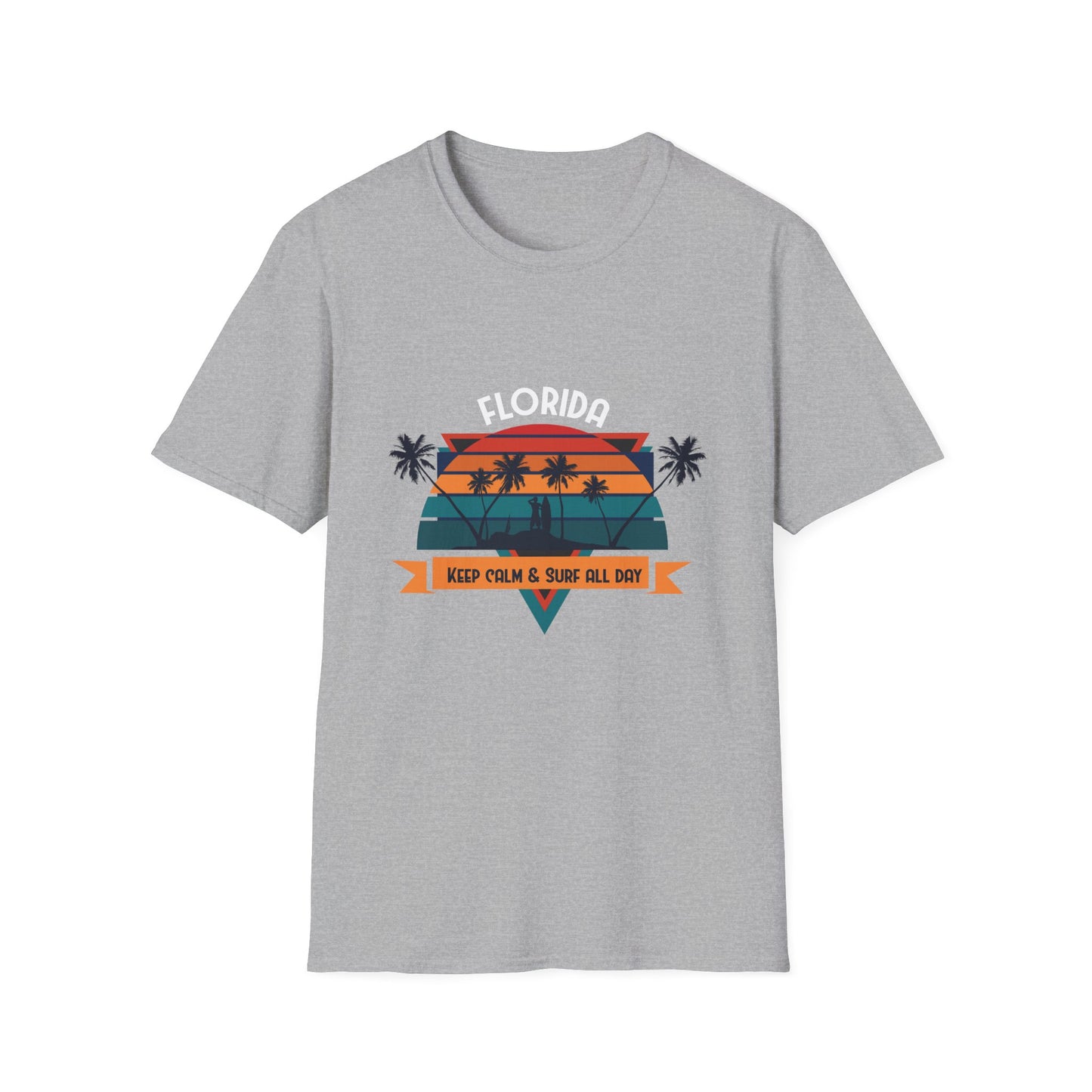 Surfer T-Shirt - Florida Keep Calm and Surf All Day Design