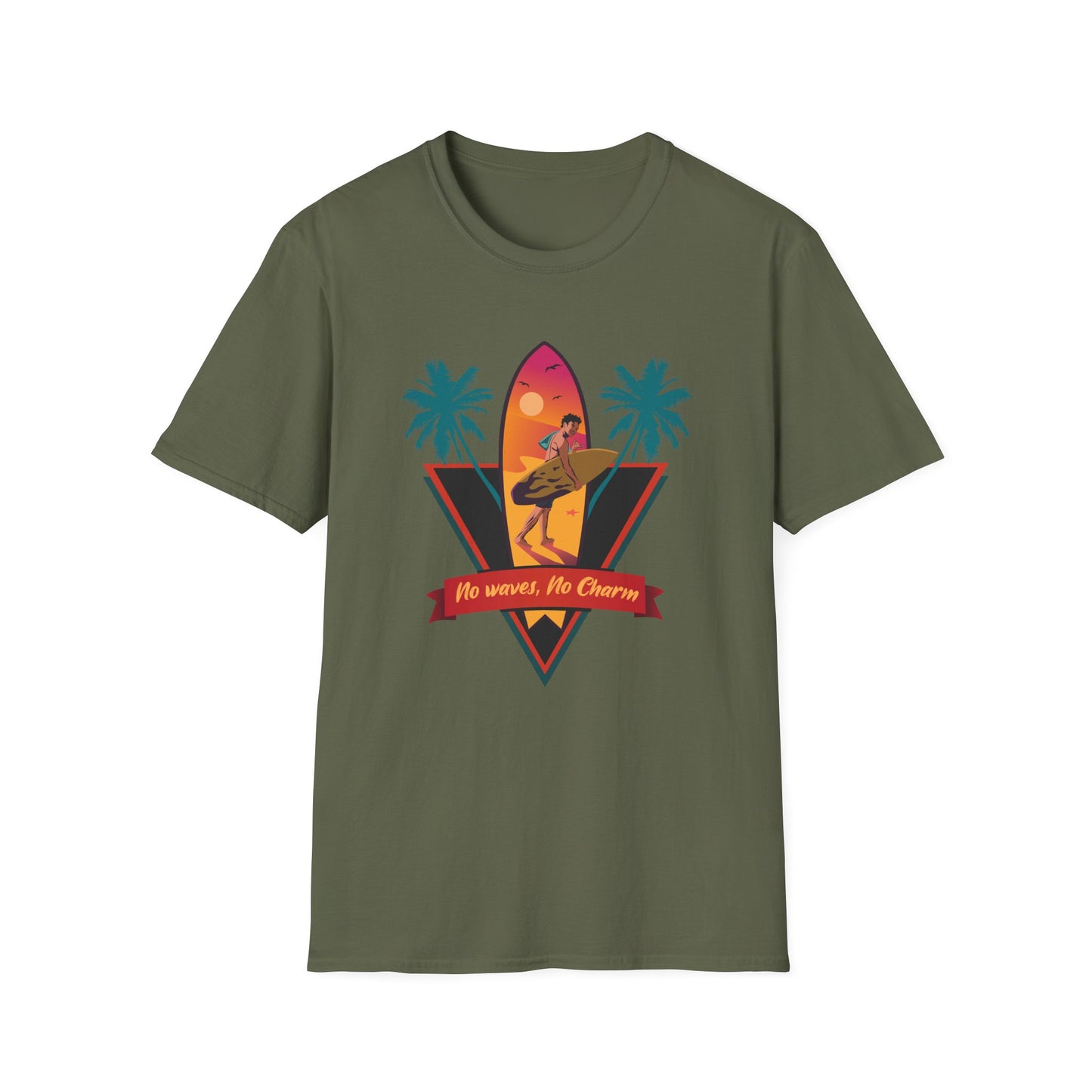 Graphic Tee No Waves No Charm Unisex Softstyle T-Shirt