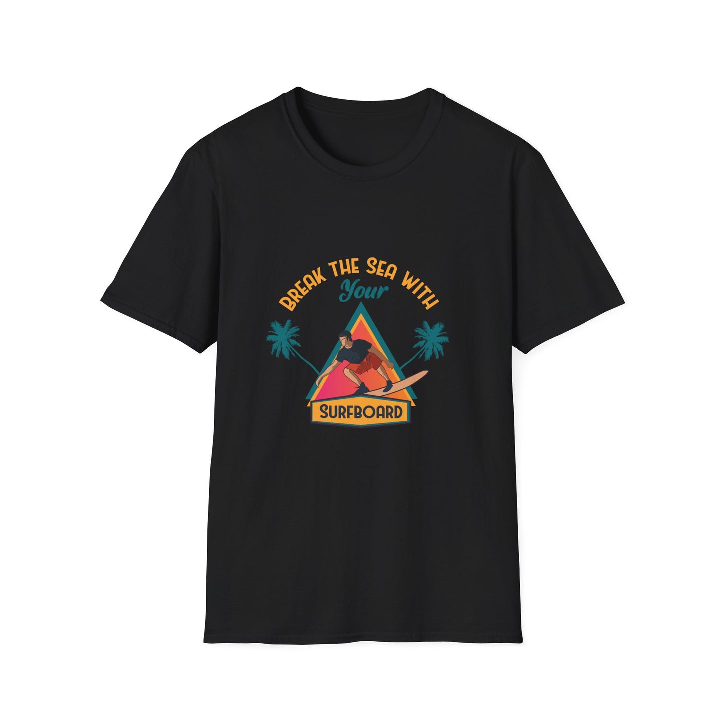 Surfboard Unisex T-Shirt - Break the Sea Design
