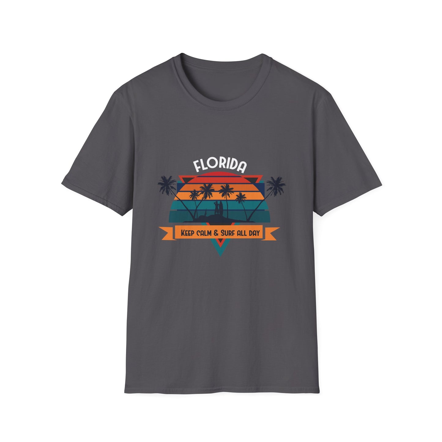 Surfer T-Shirt - Florida Keep Calm and Surf All Day Design