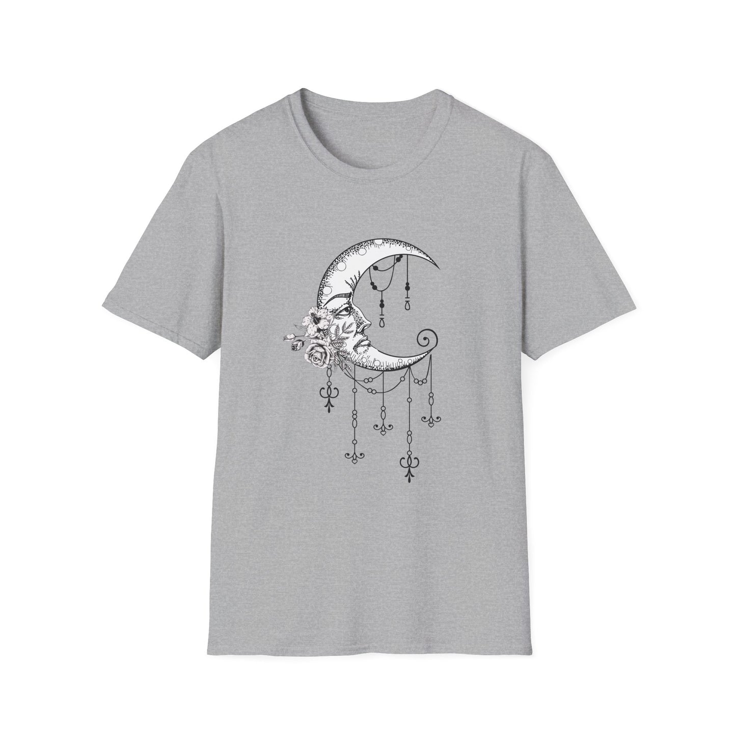 Moon Phases Unisex Softstyle T-Shirt - Dressed Up Moon Design