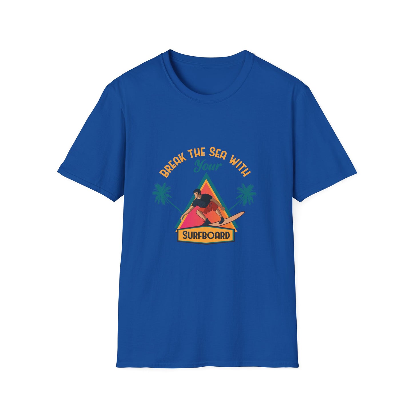 Surfboard Unisex T-Shirt - Break the Sea Design
