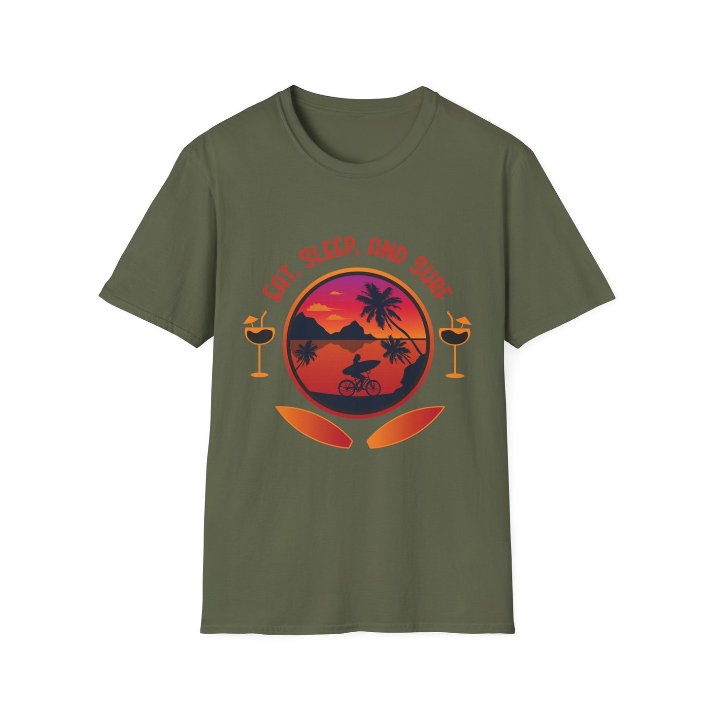 Surfing Vibes T-Shirt - Eat, Sleep and Surf Design