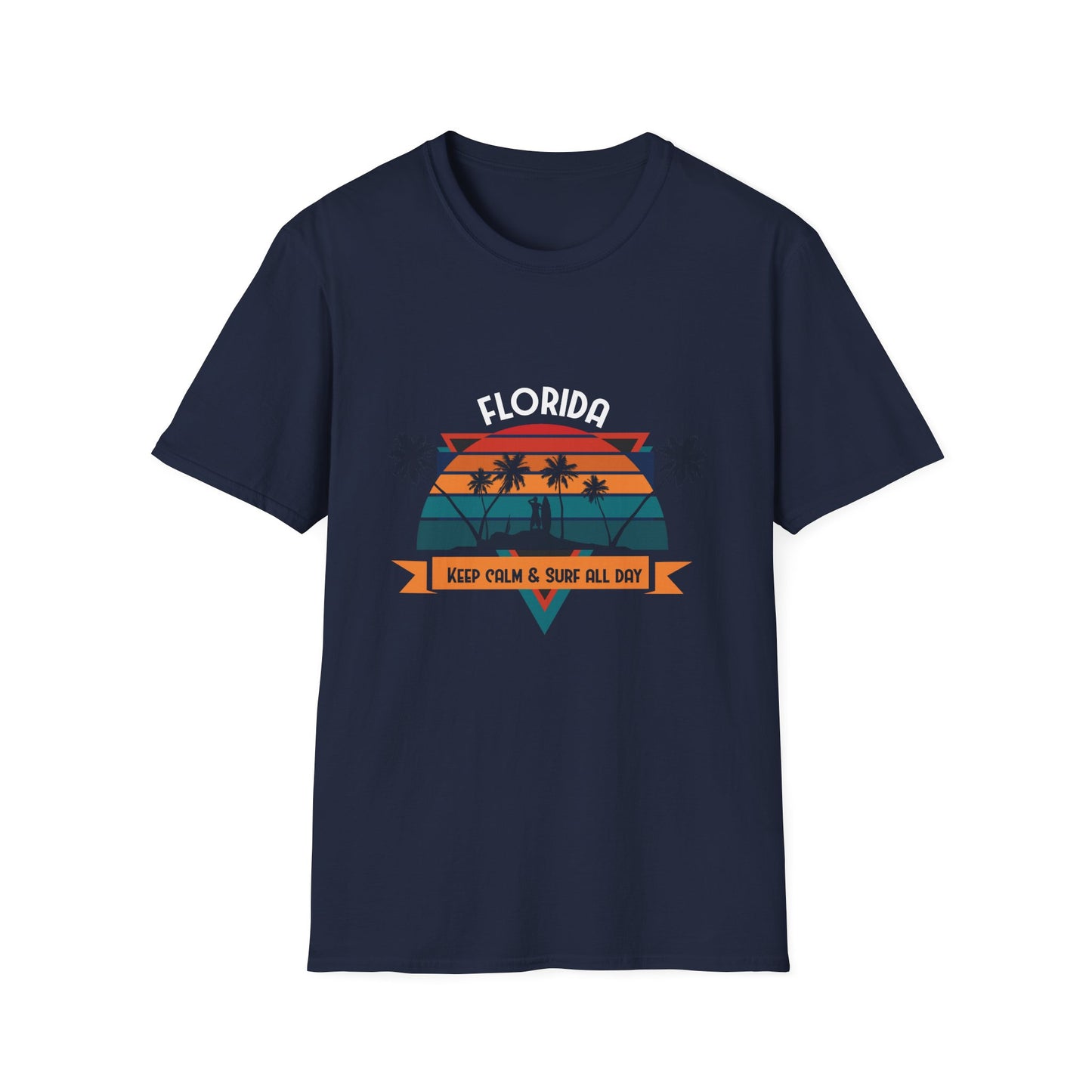 Surfer T-Shirt - Florida Keep Calm and Surf All Day Design