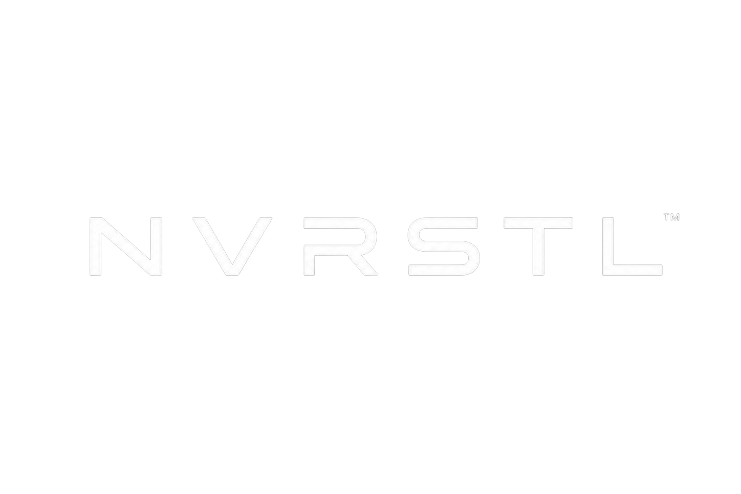 White 'NVRSTL.' logo on a black background