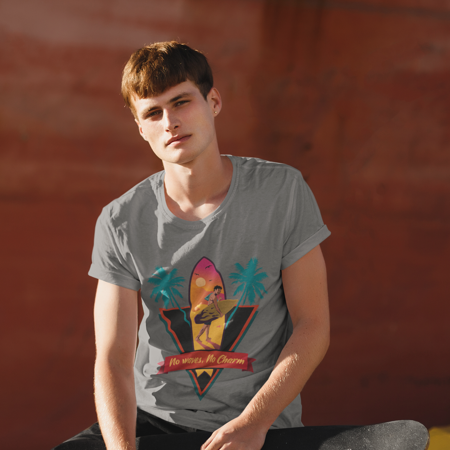 Graphic Tee No Waves No Charm Unisex Softstyle T-Shirt