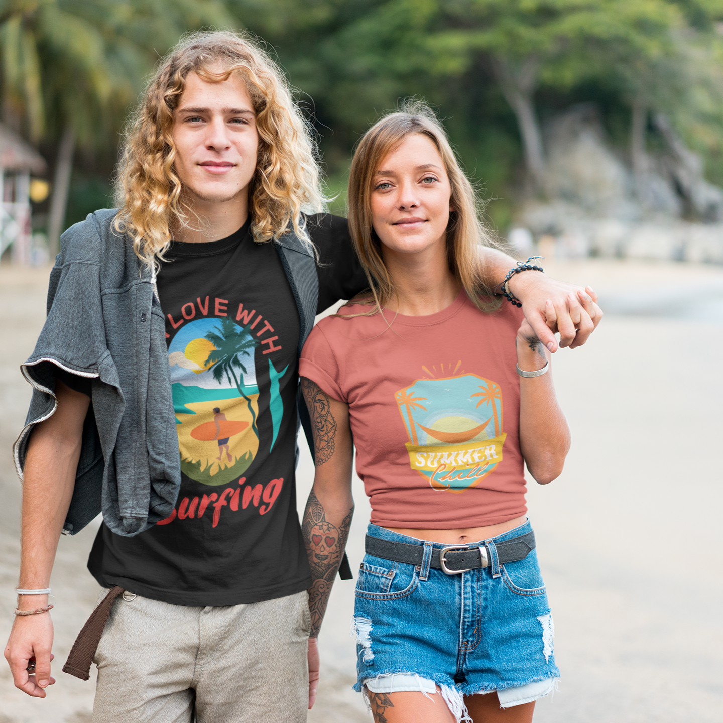 Surfing T-Shirt - In Love With Surfing Design