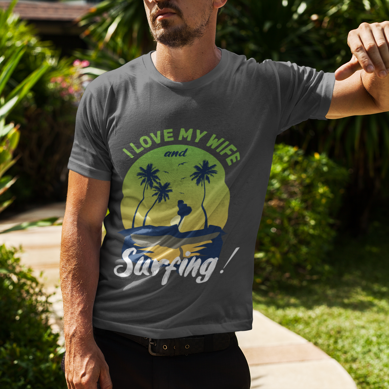 Unisex T-Shirt I Love My Wife Surfing