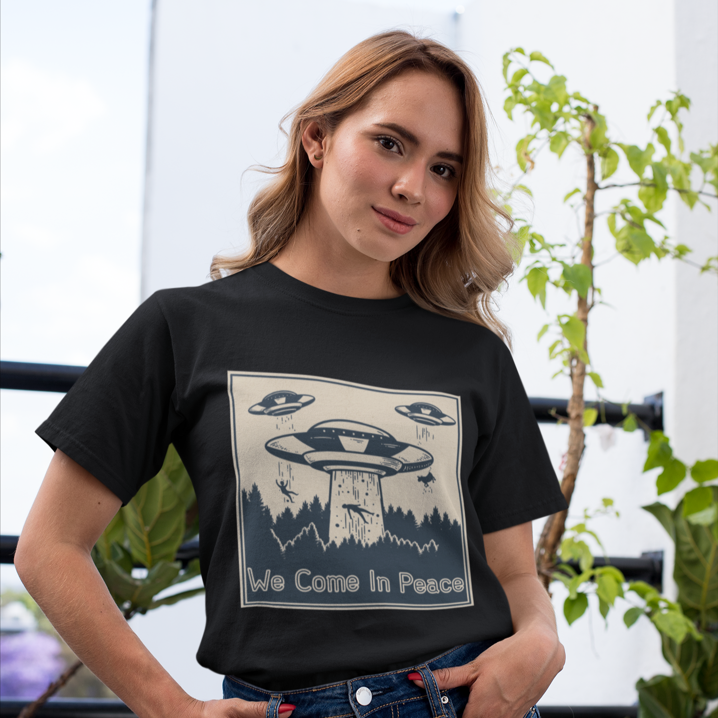 Peaceful T-Shirt - 'We Come in Peace' Design